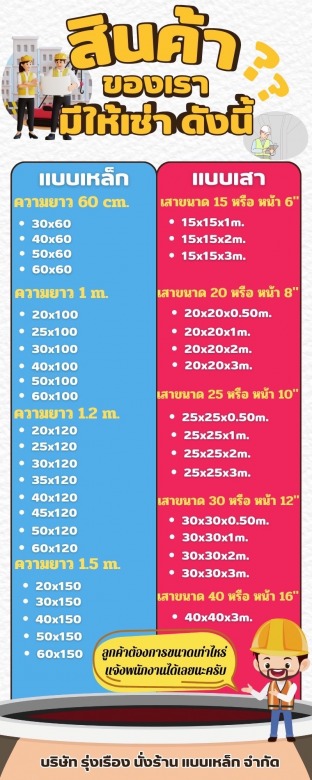 สินค้า รุ่งเรือง นั่งร้านแบบเหล็ก
